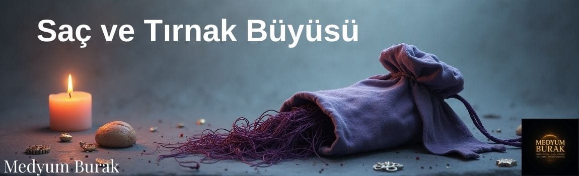 Saç ve tırnakla yapılan manevi bağlama ritüellerini temsil eden görsel